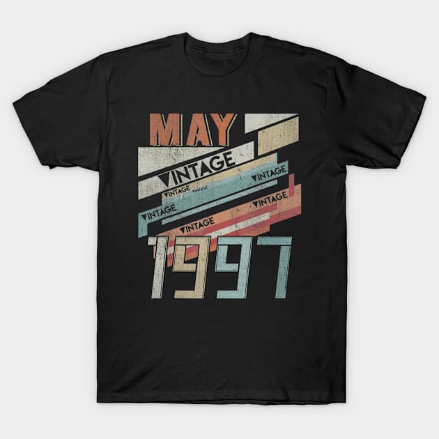 Born In MAY 1997 230th Years Old Retro Vintage Birthday T-Shirt by teudasfemales